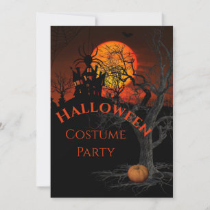 Uitnodiging voor feestelijke Volle Maan Halloween-