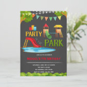 Uitnodiging voor feestje in het park (Staand voorkant)