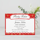 Uitnodiging voor feestticket (Staand voorkant)