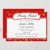 Uitnodiging voor feestticket (Voorkant / Achterkant)