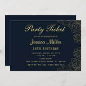 Uitnodiging voor feestticket (Voorkant / Achterkant)