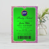 Uitnodiging voor feestticket (Staand voorkant)