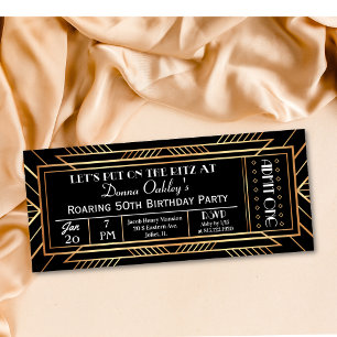 Uitnodiging voor feestticket Roaring Twenties
