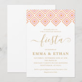 Uitnodiging voor Fiesta koppel bruisfeest, Roze en (Voorkant / Achterkant)