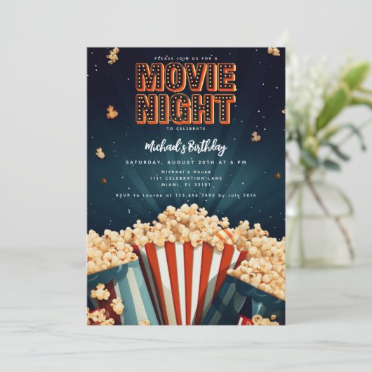 Uitnodiging voor filmliefdadigheidsfeest (Staand voorkant)