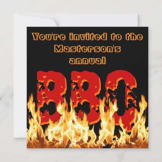Uitnodiging voor Flaming BBQ (Voorkant)
