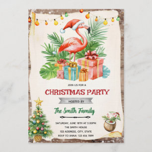 Uitnodiging voor Flamingle Jingle Kerstmis in juli