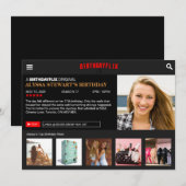 Uitnodiging voor flix verjaardagsfeestje (Voorkant / Achterkant)