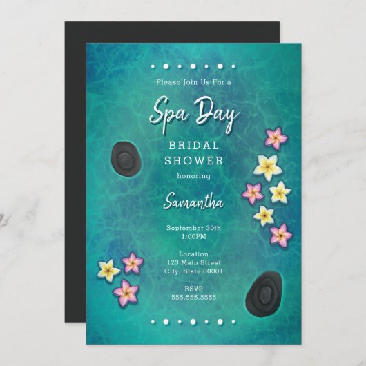 Uitnodiging voor Floating Flowers Spa-dag (Voorkant / Achterkant)