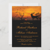 Uitnodiging voor 'Forest Sunset Deer Wedding' (Voorkant)