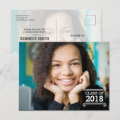 Uitnodiging voor fotoafstudeerfeest. briefkaart (Voorkant / Achterkant)