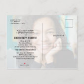 Uitnodiging voor fotoafstudeerfeest. briefkaart (Achterkant)