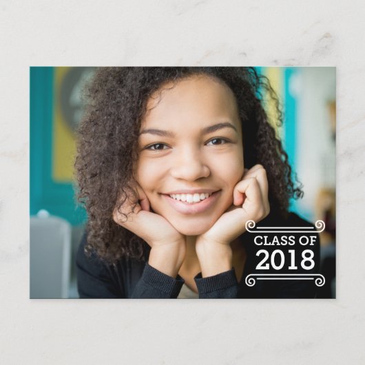 Uitnodiging voor fotoafstudeerfeest. briefkaart (Voorkant)