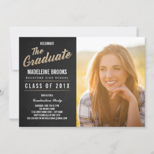 Uitnodiging voor fotoafstudeerfeest   schoolbord