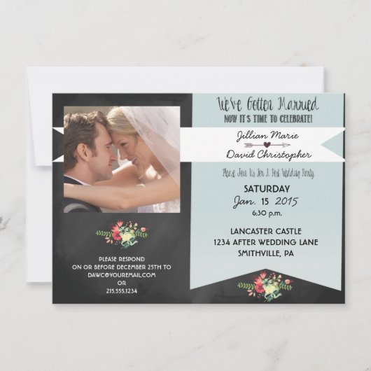 Uitnodiging voor fotopost Wedding Party (Voorkant)