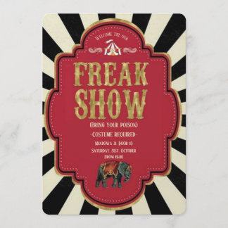 Uitnodiging voor Freak Show Halloween-feest