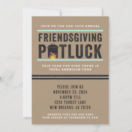 Uitnodiging voor Friendsgiving Potluck Feestje