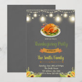 Uitnodiging voor Friendsgiving potluck-feestje (Voorkant / Achterkant)