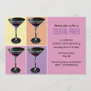 Uitnodiging voor Funky Martini Cocktailparty