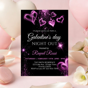 Uitnodiging voor Galantine's Day in hete roze alco