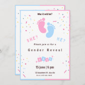  uitnodiging voor genderonthulling (Voorkant / Achterkant)