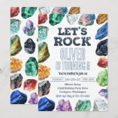 Uitnodiging voor geologie, Gem Mining Invitation (Voorkant / Achterkant)