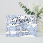 Uitnodiging voor gepersonaliseerd Baby shower (Staand voorkant)