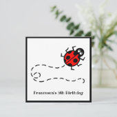 Uitnodiging voor gepersonaliseerde Ladybird Patter (Staand voorkant)