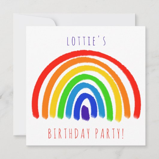Uitnodiging voor gepersonaliseerde regenboogpartij (Voorkant)