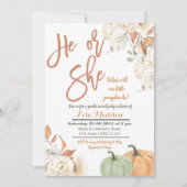 Uitnodiging voor geslacht onthulling van pompoen,  (Voorkant)