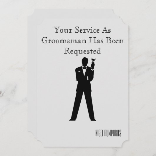 Uitnodiging voor Getuige of Bruidsjonker (Voorkant / Achterkant)