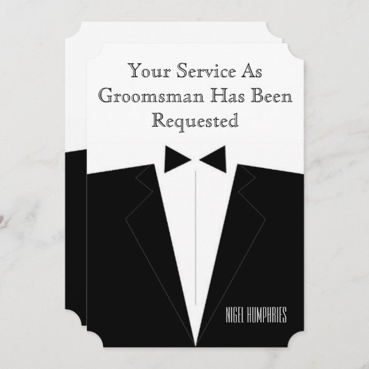 Uitnodiging voor Getuige of Bruidsjonker (Voorkant / Achterkant)