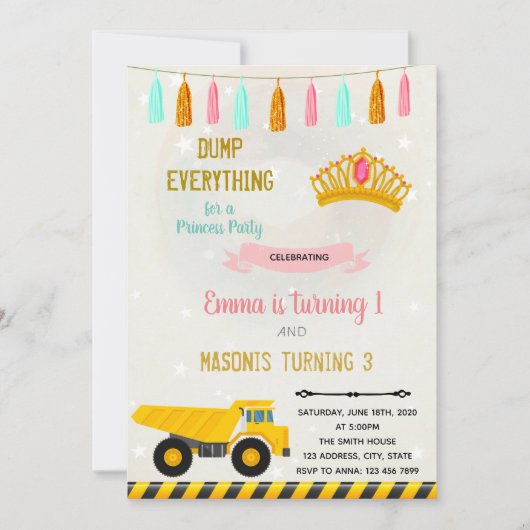 Uitnodiging voor gezamenlijk feest van bouw en pri (Voorkant)