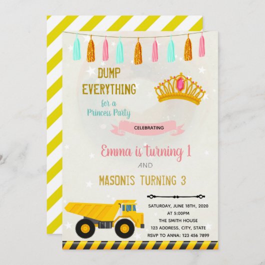 Uitnodiging voor gezamenlijk feest van bouw en pri (Voorkant / Achterkant)