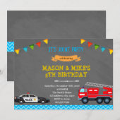 Uitnodiging voor gezamenlijk feest van brandweer e (Voorkant / Achterkant)