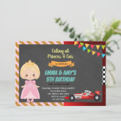 Uitnodiging voor gezamenlijk feest van prinses en (Staand voorkant)