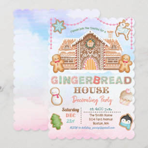Uitnodiging voor Gingerbread House Kerstfeest