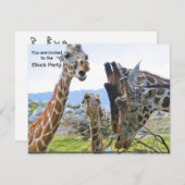 Uitnodiging voor Giraffe (Voorkant / Achterkant)