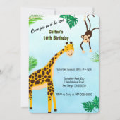 Uitnodiging voor giraffe- en apensafari of feestje