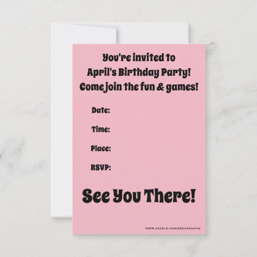 Uitnodiging voor Giraffes (Achterkant)