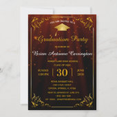 Uitnodiging voor Gold Flourish Lijst Graduy Party (Voorkant)