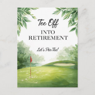 Uitnodiging voor golfpensioenfeest op green