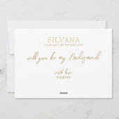 Uitnodiging voor gouddeo bruidmaid (Achterkant)