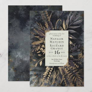 Uitnodiging voor gouden en grijze leisteen