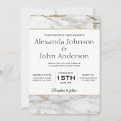 Uitnodiging voor gouden en witte marmer (Voorkant)