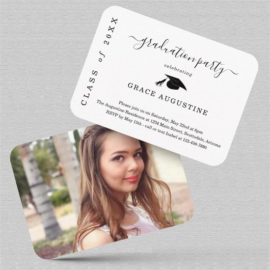 Uitnodiging voor graduatiepartij Invoegen Informatiekaartje