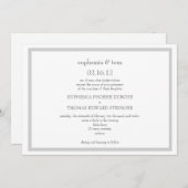 Uitnodiging voor grijs en witbruiloft (Voorkant / Achterkant)