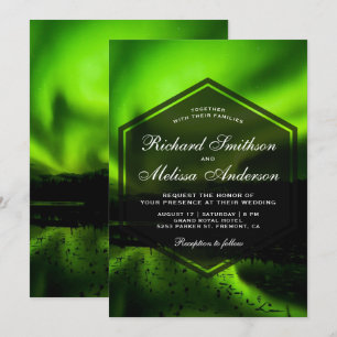 Uitnodiging voor groene Aurora Noordelijke Lichten