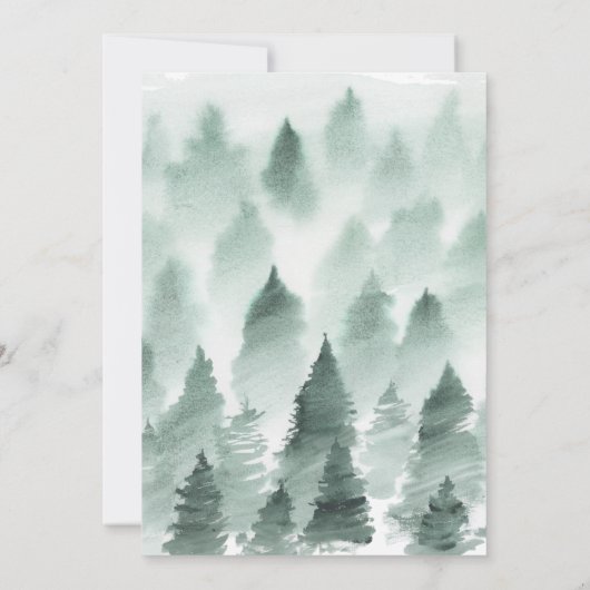 Uitnodiging voor groene en gouden bruiloft (Achterkant)