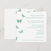 Uitnodiging voor groene en witte vlinder (Voorkant / Achterkant)